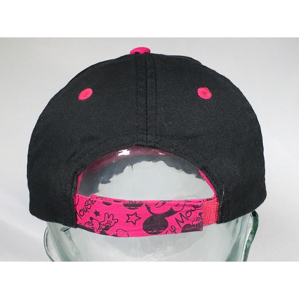 Disney Parks Mickey Mouse Jeweled Baseball Hat Pink Black Youth Adjustable - Picture 7 of 9